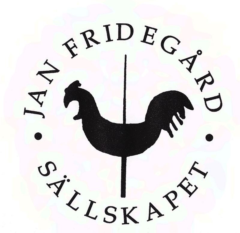 Jan Fridegårdsällskapets logga är inspirerad av Jans bok Torntuppen. Berättelsen utspelas i Tillinge socken och Torntuppen antas vara Tillinge kyrkas tupp.